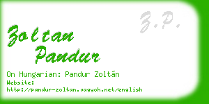 zoltan pandur business card